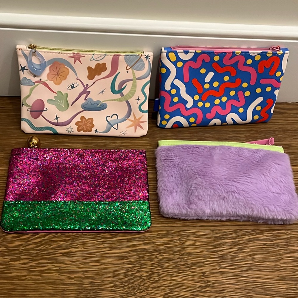 Set of 4 IPSY cosmetic pouches